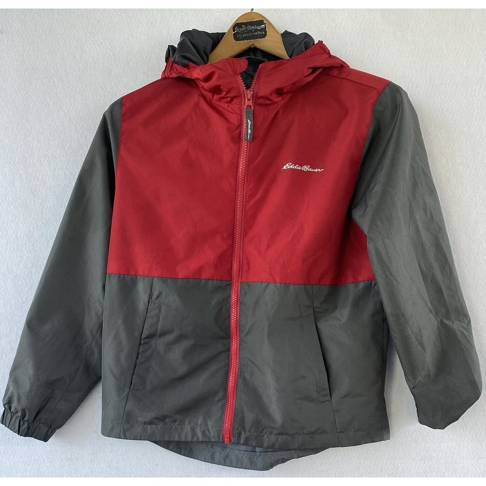 Eddie Bauer Hooded Athletic Jacket Boys Medium 10/12